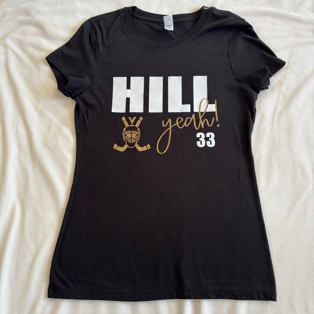 Hill Yeah 33 T-shirt Adin Vegas Golden Knights VGK Black Glitter Women's Size XS